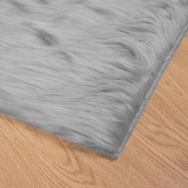 vidaXL Χαλί από τεχνητό πρόβειο δέρμα TAFALLA Γκρι 120x120cm