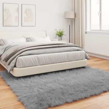 vidaXL Χαλί από τεχνητό πρόβειο δέρμα TAFALLA Γκρι 240x240cm