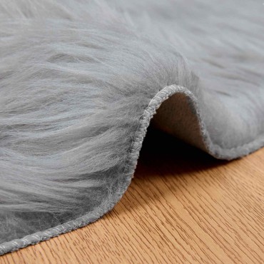 vidaXL Χαλί από τεχνητό πρόβειο δέρμα TAFALLA Γκρι 80x120cm