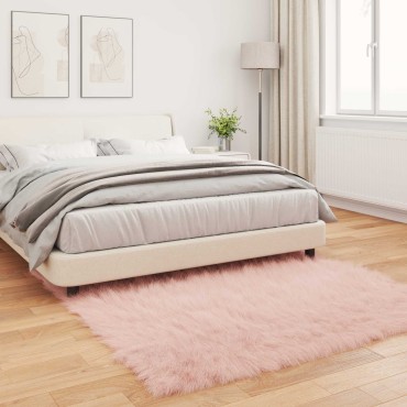 vidaXL Χαλί από τεχνητό πρόβειο δέρμα TAFALLA Ροζ 160x160cm