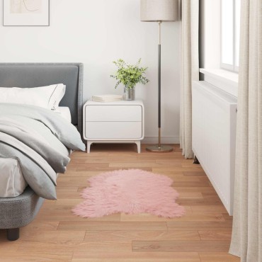 vidaXL Χαλί από τεχνητό πρόβειο δέρμα TAFALLA Ροζ 80x120cm