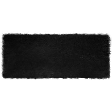 vidaXL Χαλί από τεχνητό πρόβειο δέρμα TAFALLA Μαύρο 80x200cm