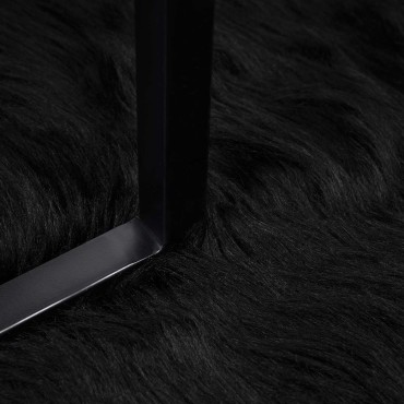 vidaXL Χαλί από τεχνητό πρόβειο δέρμα TAFALLA Μαύρο 160x160cm