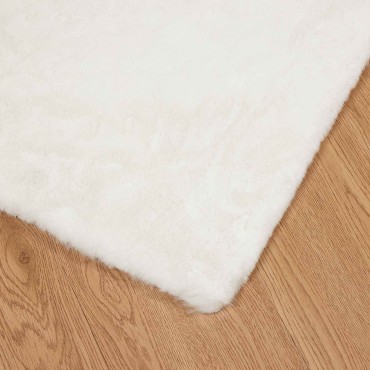 vidaXL Αντιολισθητικό χαλί από τεχνητή κουνελιού OLITE Κρεμ 120x120cm