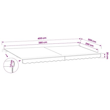 vidaXL Ανταλλακτικό Ύφασμα Τέντας Γκρι 400x300 εκ. Πολυεστέρας