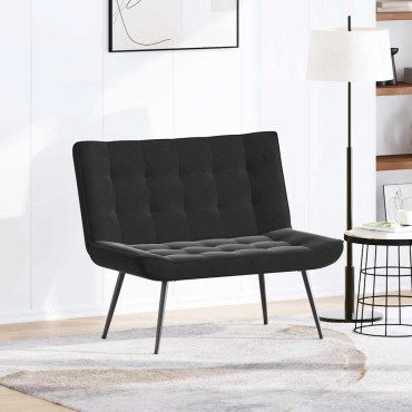 vidaXL Πάγκος Μαύρο 110x74x84cm Βελούδινος 1 τεμ.