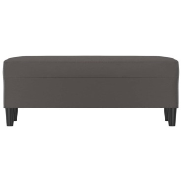 vidaXL Πάγκος Γκρι 100x35x41cm από Συνθετικό Δέρμα 1 τεμ.
