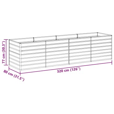 vidaXL Υπερυψωμένη Ζαρντινιέρα Ανοιχτό καφέ 320 x 80 x 77 cm