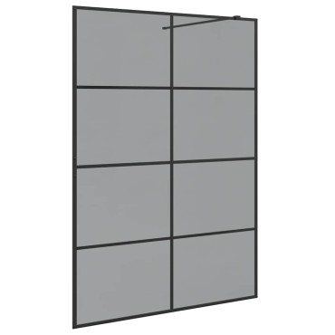 vidaXL Τοίχος Ντους Walk-in Μαύρο 140 x 195 cm σκληρυμένο γυαλί