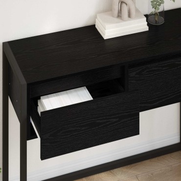 vidaXL End Table Μαύρη Οξυά 100x36x75cm Επεξεργασμένο Ξύλο