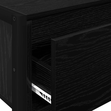 vidaXL End Table Μαύρη Οξυά 100x36x75cm Επεξεργασμένο Ξύλο