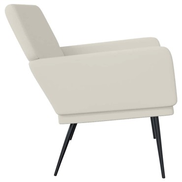 vidaXL Πάγκος Κρεμ 108x79x79cm Βελούδινος 1 τεμ.