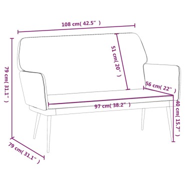 vidaXL Πάγκος Κρεμ 108x79x79cm Βελούδινος 1 τεμ.