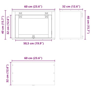 vidaXL Ντουλαπιού (Cabinet) SKI Μέλι Καφέ 60x32x40cm