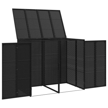 vidaXL Κουτί Κάδου Σκύλου 2 τμχ. Μαύρο 130 x 80 x 115 εκ.