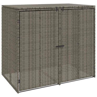 vidaXL Κουτί Κάδου Σκύλου 2 τμχ. Γκρι 130 x 80 x 115 εκ. Πολυαιθυλένιο