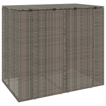 vidaXL Κουτί Κάδου Σκύλου 2 τμχ. Γκρι 130 x 80 x 115 εκ. Πολυαιθυλένιο