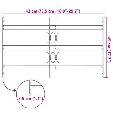 vidaXL Γρίλια Παραθύρου 75.5 x 45 εκ Χάλυβας με επίστρωση πούδρας