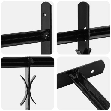 vidaXL Γρίλια Παραθύρου 116 x 45 εκ Χάλυβας με επίστρωση πούδρας Μαύρο