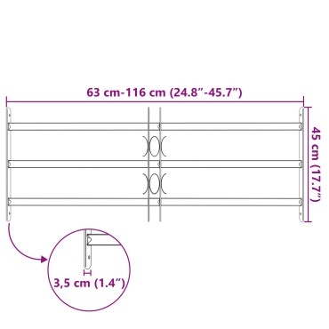 vidaXL Γρίλια Παραθύρου 116 x 45 εκ Χάλυβας με επίστρωση πούδρας Μαύρο