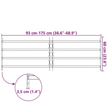 vidaXL Γρίλια Παραθύρου 175 x 60 εκ Χάλυβας με επίστρωση πούδρας Μαύρο