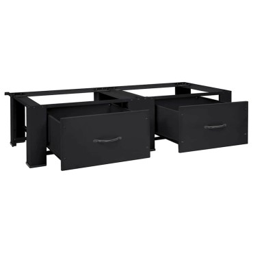 vidaXL Βάση Πλυντηρίου Ρούχων 2 pcs Μαύρο 64 x 55 x 32.5 εκ Ατσάλι
