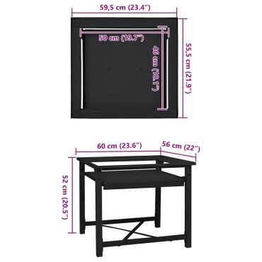 vidaXL Βάση Πλυντηρίου Ρούχων Μαύρο 64 x 55 x 32.5 εκ Ατσάλι