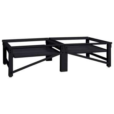 vidaXL Βάση Πλυντηρίου Ρούχων 2 τμχ. Μαύρο 124,5 x 61,5 x 32,5 εκ