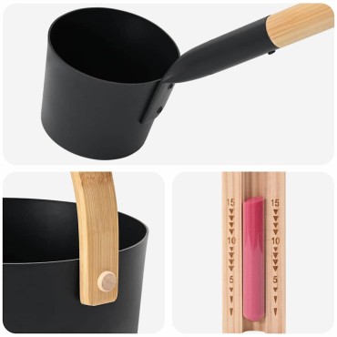 vidaXL Σετ Αξεσουάρ Σαουνάς 4 pcs Μαύρο