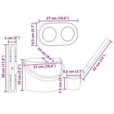 vidaXL Σετ Αξεσουάρ Σαουνάς 4 pcs Μαύρο