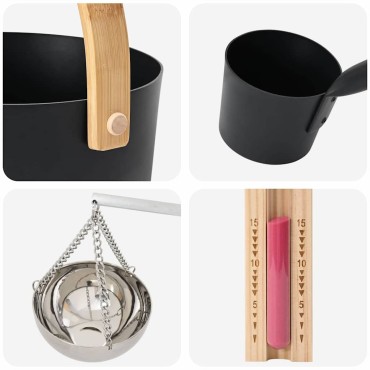 vidaXL Σετ Αξεσουάρ Σαουνάς 5 pcs Μαύρο