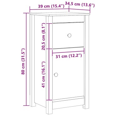 vidaXL Πλαϊνό γραφείο 2 τεμ. Κερωτό καφέ 39x34,5x80 εκ