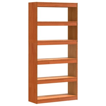 vidaXL Βιβλιοθήκη Κερωτό καφέ 80x30x167,5cm Στερεά ξυλεία πεύκου 1 τεμ.