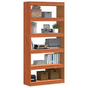 vidaXL Βιβλιοθήκη Κερωτό καφέ 80x30x167,5cm Στερεά ξυλεία πεύκου 1 τεμ.