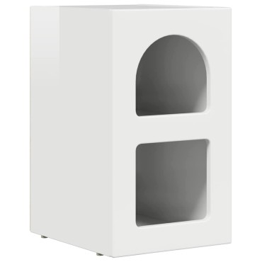 vidaXL Κομοδίνο ELST Υψηλής γυαλάδας λευκό 29,5x33,5x50 εκ 1 τεμ.