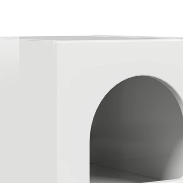 vidaXL Κομοδίνο ELST Υψηλής γυαλάδας λευκό 29,5x33,5x50 εκ 1 τεμ.
