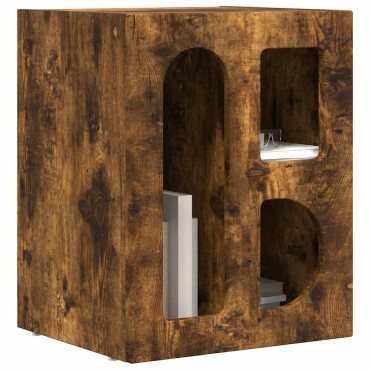 vidaXL Κομοδίνο ELST Καπνιστό Δρύς 40x35x50cm Επεξεργασμένο Ξύλο 1 τεμ.