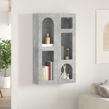 vidaXL Κρεμαστό ντουλάπι ELST Γκρι Σκυροδέματος 59x20x100 εκ 1 τεμ.
