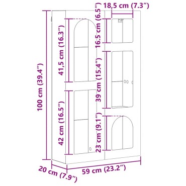 vidaXL Κρεμαστό ντουλάπι με ράφι ELST Γκρι Sonoma 59x20x100 εκ 1 τεμ.