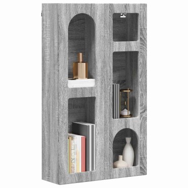 vidaXL Κρεμαστό ντουλάπι με ράφι ELST Γκρι Sonoma 59x20x100 εκ 1 τεμ.