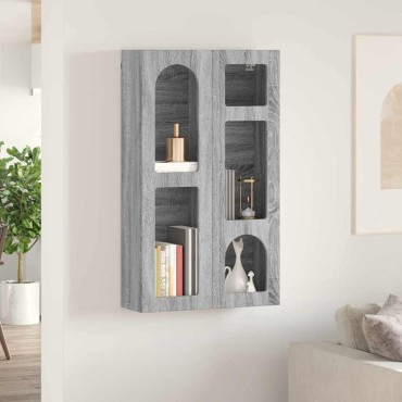 vidaXL Κρεμαστό ντουλάπι με ράφι ELST Γκρι Sonoma 59x20x100 εκ 1 τεμ.