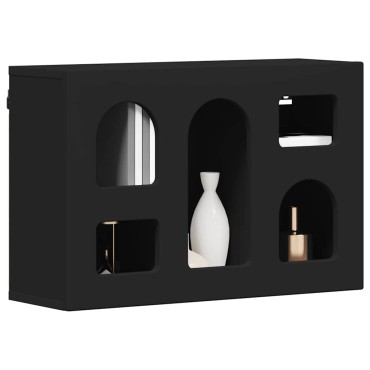 vidaXL Κρεμαστό ντουλάπι ELST Μαύρο 60x20x40cm Επεξεργασμένο Ξύλο 1 τεμ.