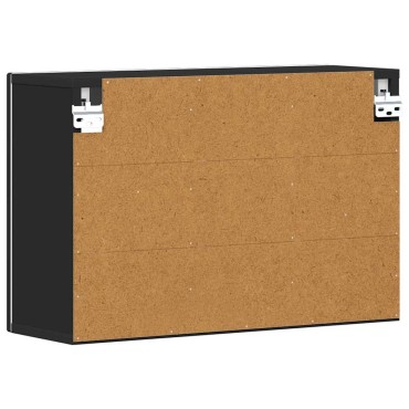 vidaXL Κρεμαστό ντουλάπι ELST Μαύρο 60x20x40cm Επεξεργασμένο Ξύλο 1 τεμ.