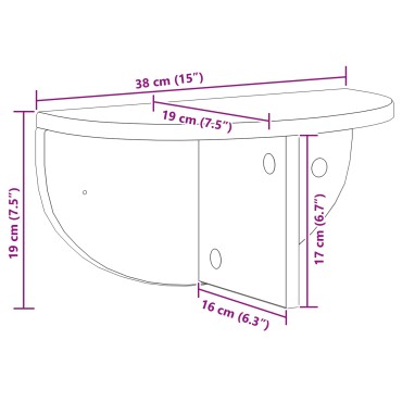 vidaXL Ράφι Τοίχου Επιτοίχιο Σκυρόδεμα Γκρι 38x19x19 εκ 1 τεμ.