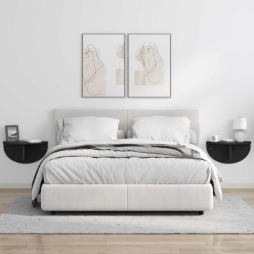 vidaXL Ράφι Τοίχου Επιτοίχιο Μαύρο 48x24x24cm Επεξεργασμένο Ξύλο 1 τεμ.
