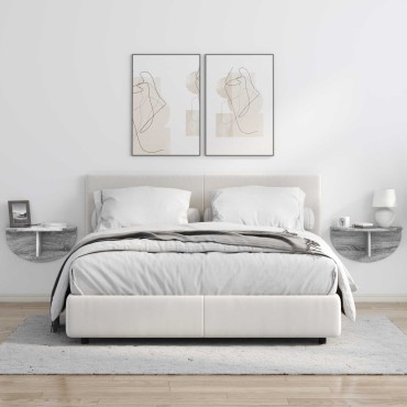 vidaXL Ράφι Τοίχου Επιτοίχιο Γκρίζο Σονομα 48x24x24 εκ 1 τεμ.