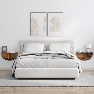vidaXL Ράφι Τοίχου Επιτοίχιο Παλιό ξύλο 48x24x24 εκ 1 τεμ.