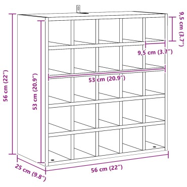 vidaXL Ράφι Κρασιού 2 τεμ. Φυσικό 56x25x56cm Στερεά ξυλεία πεύκου