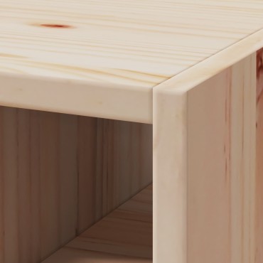 vidaXL Ράφι Κρασιού 2 τεμ. Φυσικό 56x25x56cm Στερεά ξυλεία πεύκου