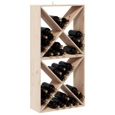 vidaXL Ράφι Κρασιού 2 τεμ. Φυσικό 62x25x62cm Στερεά ξυλεία πεύκου